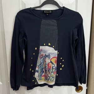 Shyanne Horse and Stars Long Sleeve Tee size extra large
